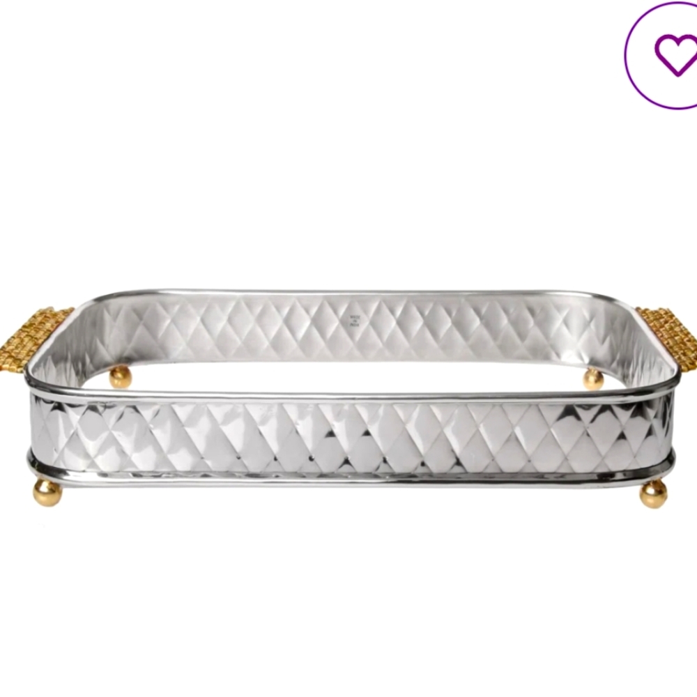 Classic Pryex rectangular holder with mosaic handles.